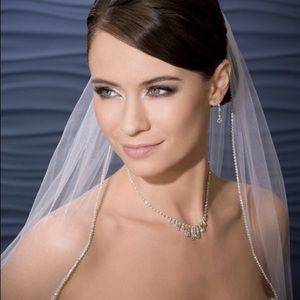 Bel Aire Cathedral Veil Swarovski rhinestone edge